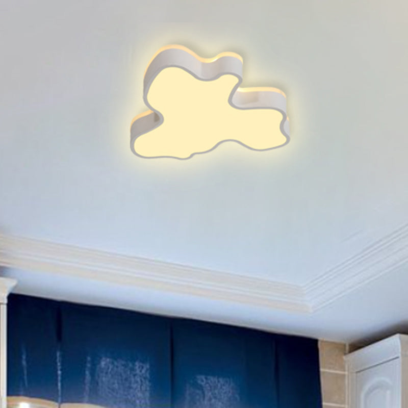 Abstract Flush Light - 16/19.5/23.5 Width Black/White Shade Led Contemporary Mount In Warm/White