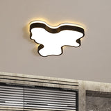 Abstract Flush Light - 16/19.5/23.5 Width Black/White Shade Led Contemporary Mount In Warm/White