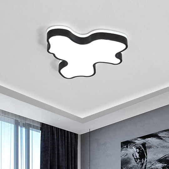 Abstract Flush Light - 16’/19.5’/23.5’ Width Black/White Shade Led Contemporary Mount In Warm/White