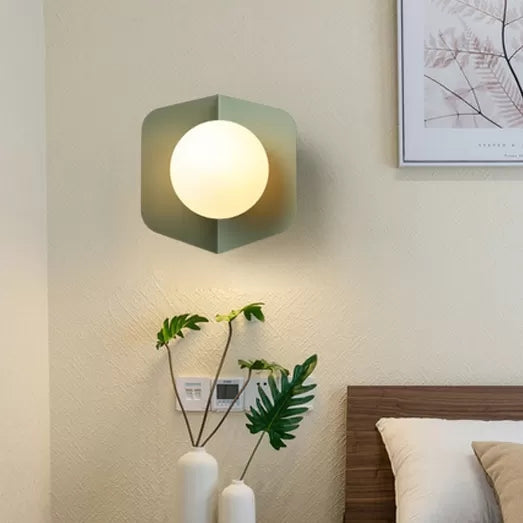 Macaron Loft Flush Mount Light: Orb Shade Frosted Glass 1-Bulb Ceiling Fixture For Hallway