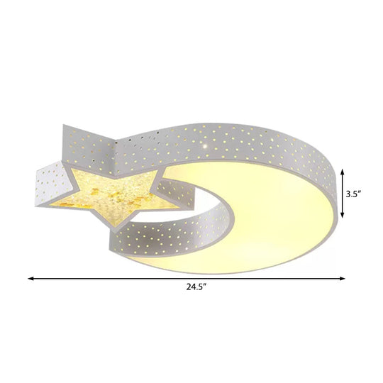 Hollow Star Moon Led Ceiling Light For Kids Study Room