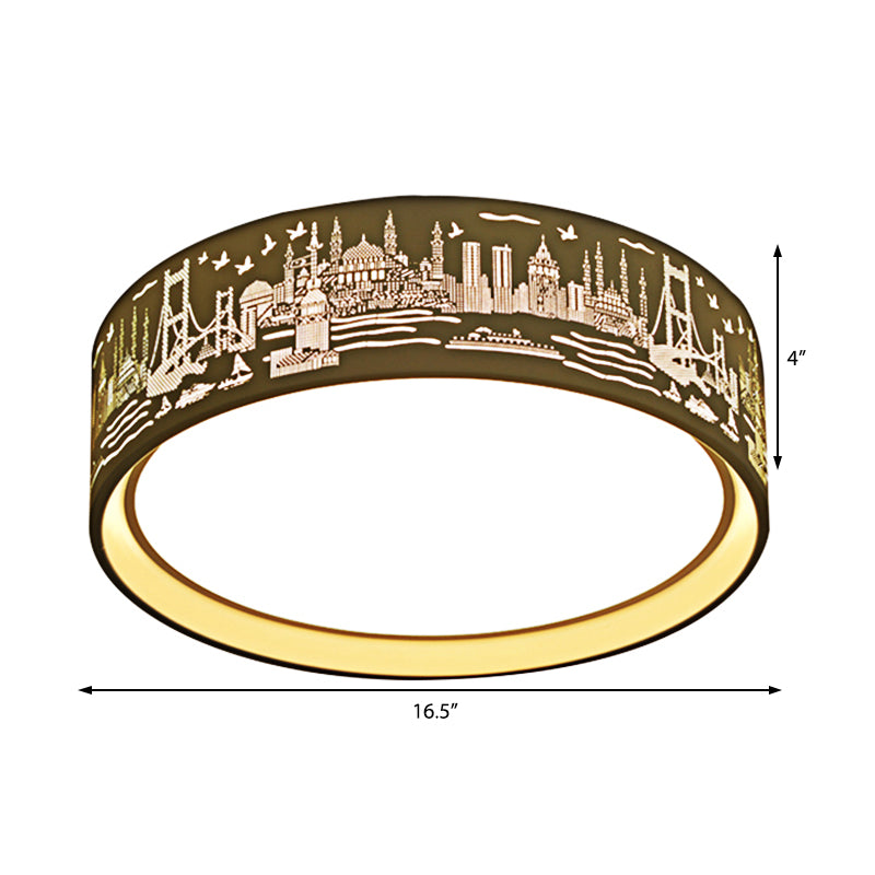 City View Acrylic Led Ceiling Light For Study Room - Stylish And Bright In White