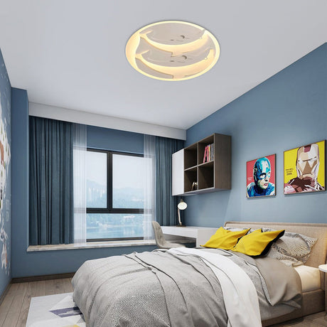 Kid’s Room Dolphin Led Flush Ceiling Light In White