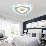 Modern White Acrylic Led Ceiling Mount Light - Triangle Design For Dining Room