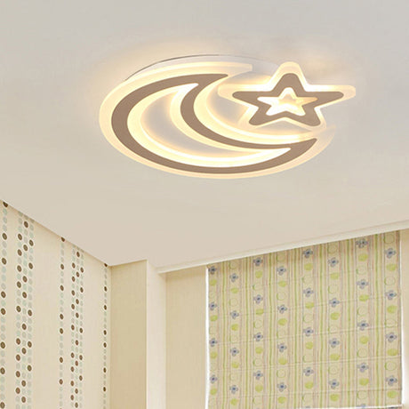 Contemporary Led Flush Ceiling Light: Slim Panel Lamp For Living Room In White Acrylic / C