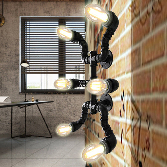 Antique Stylish Indoor Ceiling Light – Wrought Iron Black/Weathered Copper Semi Flush Mount 6