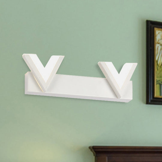 Modern V-Shaped Led Vanity Light: Acrylic Bathroom Mirror Lamp (2/3-Light Warm/White)