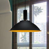 Contemporary Aluminum Bowl Pendant Light - 11/14 Wide 1 Bulb Hanging For Gallery & Factory