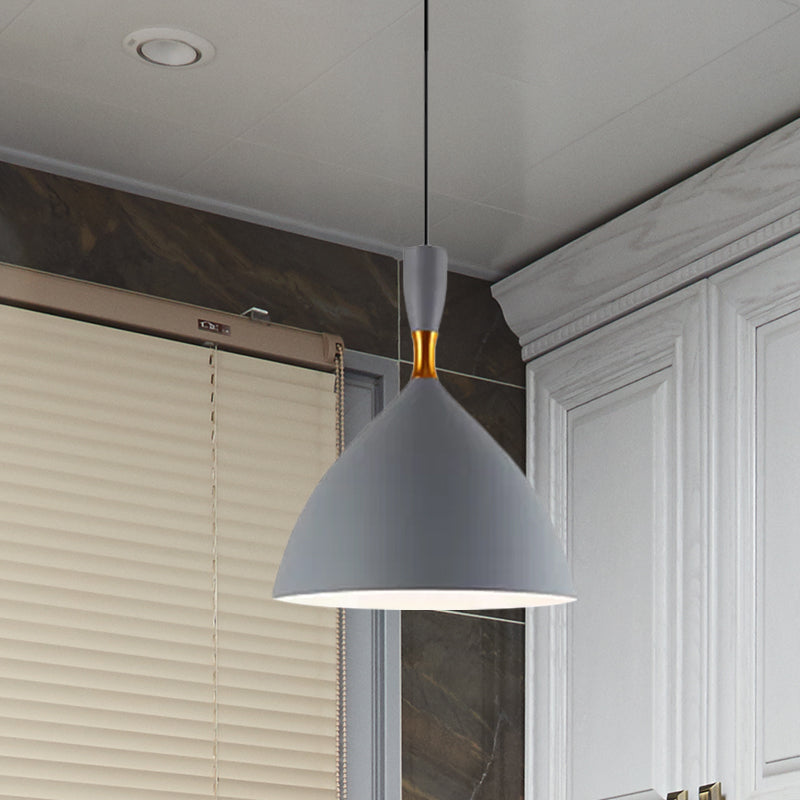 Contemporary 6.5/10 Inch Aluminum Funnel-Shaped Suspension Light For Study Room Or Cafe - Wide