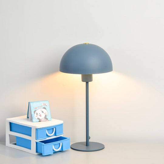 Sleek Macaron Umbrella Desk Lamp For Childs Bedroom Blue