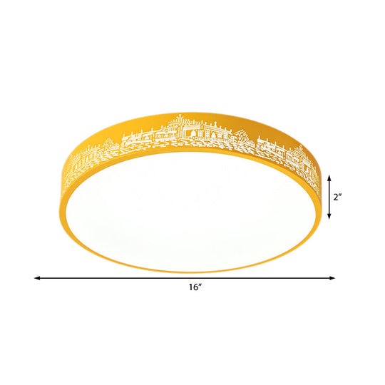 City View Macaron Loft Slim Drum Led Flush Ceiling Light: Stylish Acrylic Lamp For Nursing Room