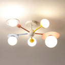 5 - Light Macaroon Ceiling Light With Semi - Flush Mount - Perfect For Kindergarten Hallway And