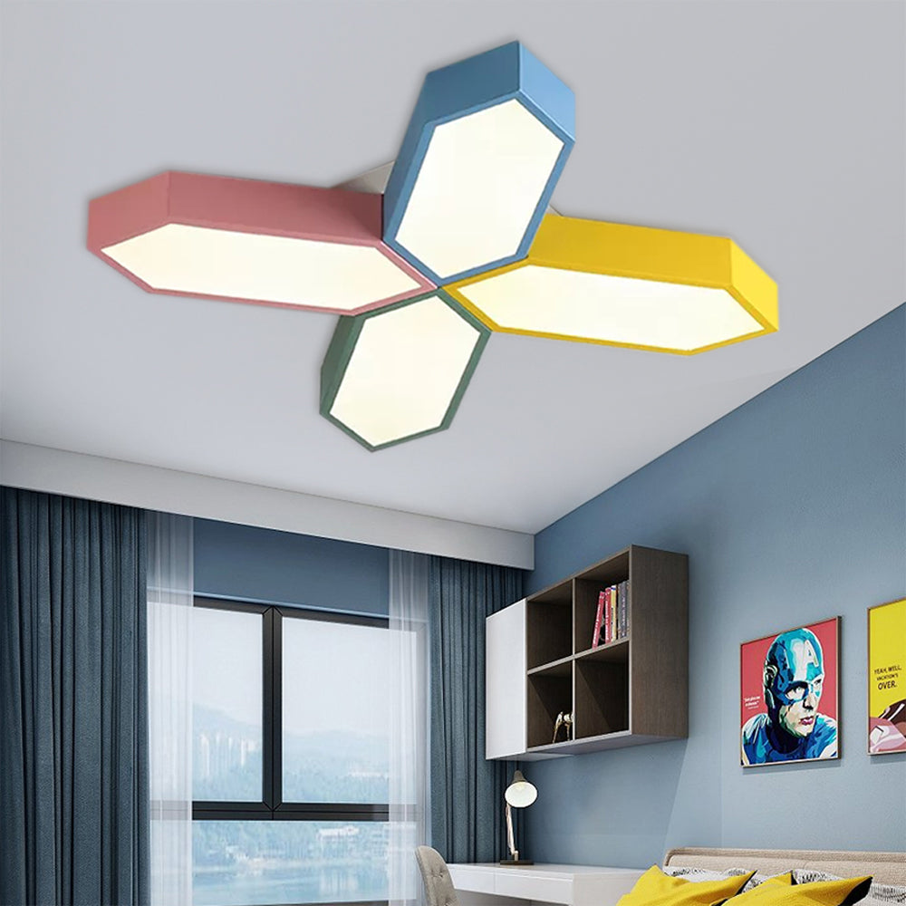 Nordic Led Cross Ceiling Lamp For Study Room And Kindergarten