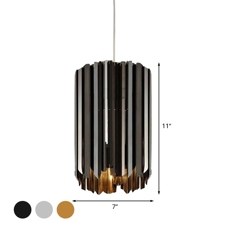 Contemporary 1-Light Pendant Ceiling Lamp With Sleek Metal Shade Black/Chrome/Gold Finish