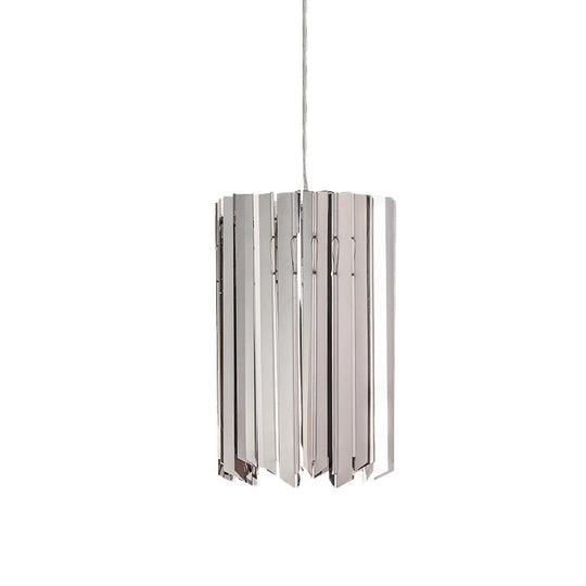 Modern Metal Pendant Light With Black/Chrome/Gold Finish - 1-Light Cylindrical Hanging Lamp