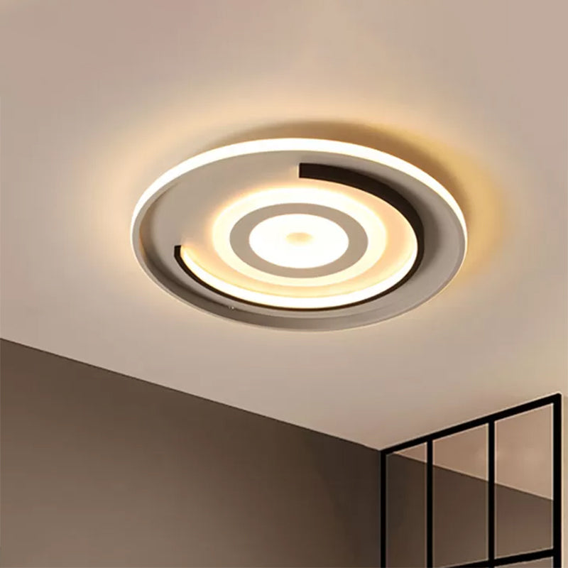 Round Led Acrylic Flush Mount Ceiling Lamp - 18’/21.5’ Diameter Warm/White Light Contemporary