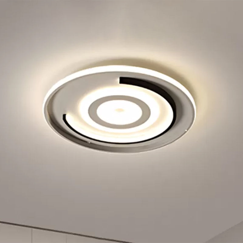 Round Led Acrylic Flush Mount Ceiling Lamp - 18’/21.5’ Diameter Warm/White Light Contemporary