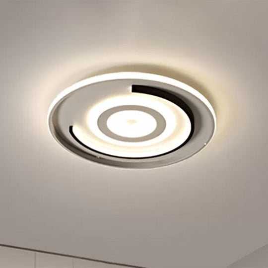 Round Led Acrylic Flush Mount Ceiling Lamp - 18/21.5 Diameter Warm/White Light Contemporary Bedroom