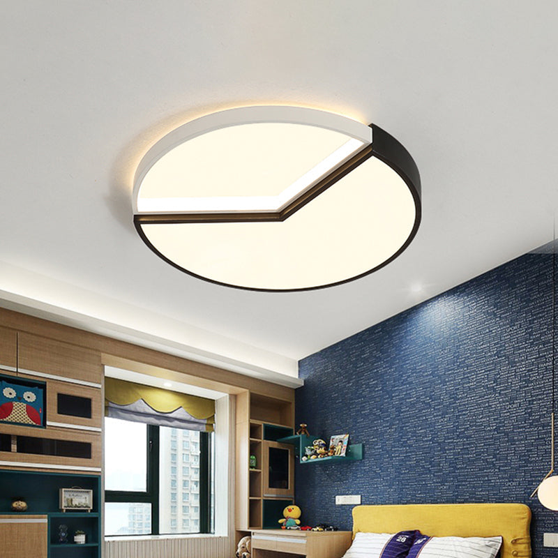 Contemporary Circular Acrylic Flush Mount Lamp (16/19.5 Wide) - Black Led Light For Bedroom In