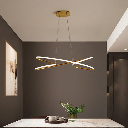 31.5’’ / 39’’ Wide Twist Acrylic Chandelier Led Pendant Light In Chrome/Gold - Warm Lighting