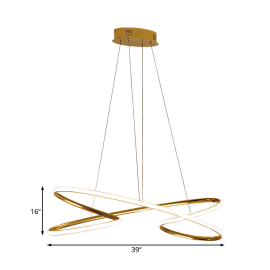 31.5’’ / 39’’ Wide Twist Acrylic Chandelier Led Pendant Light In Chrome/Gold - Warm Lighting