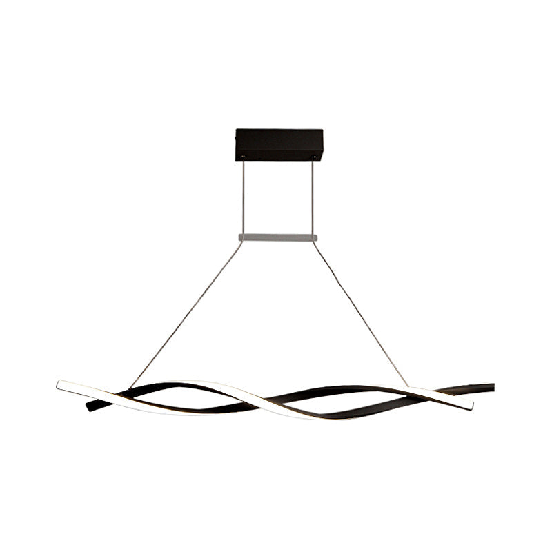 Modern Acrylic Wave Chandelier Led Pendant Lamp In White/Warm/Natural Light - 31.5’/39’/47’ Wide