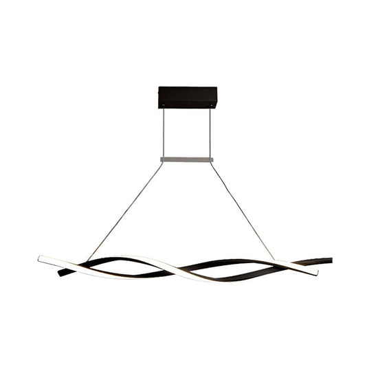 Modern Acrylic Wave Chandelier Led Pendant Lamp In White/Warm/Natural Light - 31.5’/39’/47’ Wide