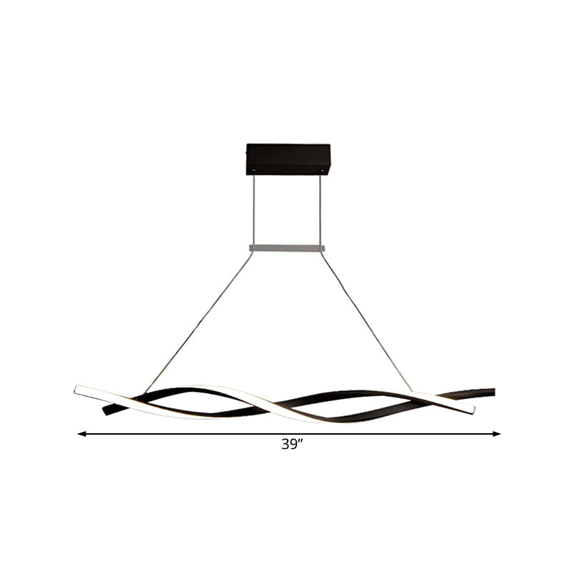 Modern Acrylic Wave Chandelier Led Pendant Lamp In White/Warm/Natural Light - 31.5’/39’/47’ Wide