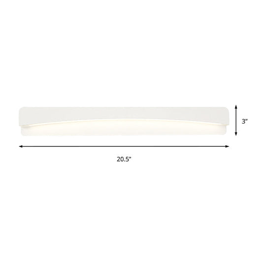 Modern Led Vanity Light Fixture - Wall Mounted Acrylic Rectangular Design In Natural White