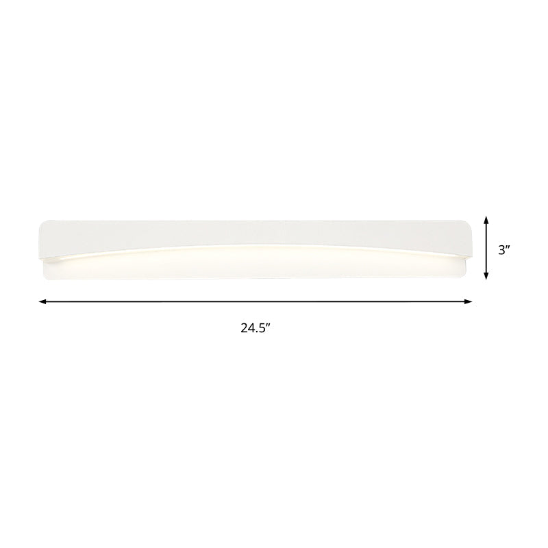 Modern Led Vanity Light Fixture - Wall Mounted Acrylic Rectangular Design In Natural White