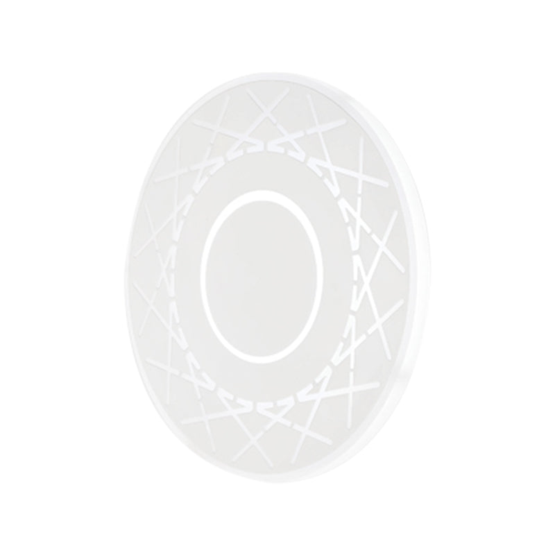 Contemporary Acrylic Disk Wall Light: Black/White Led Sconce Fixture For Living Room - Warm/White
