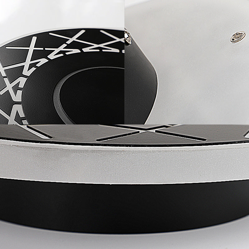 Contemporary Acrylic Disk Wall Light: Black/White Led Sconce Fixture For Living Room - Warm/White