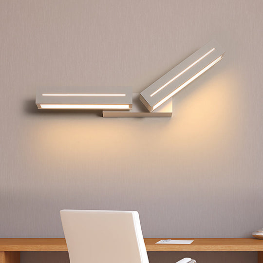 Modern Acrylic Rectangle Wall Mounted Light For Bedroom - Black/White Sconce