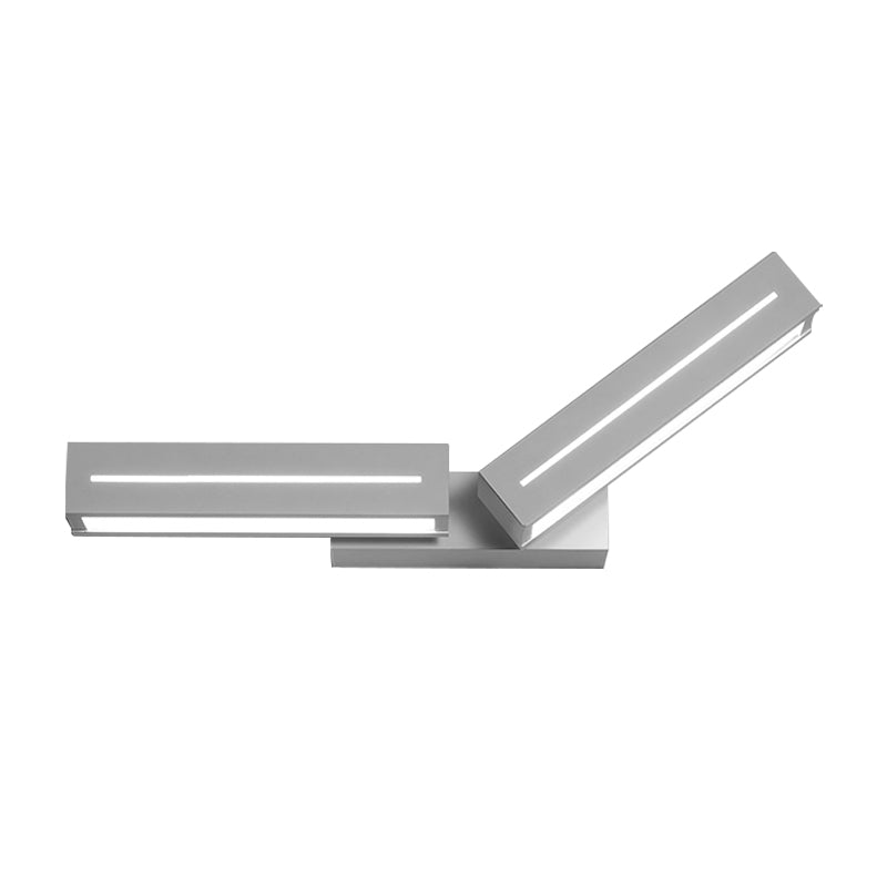 Modern Acrylic Rectangle Wall Mounted Light For Bedroom - Black/White Sconce