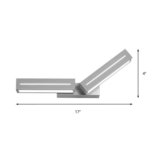 Modern Acrylic Rectangle Wall Mounted Light For Bedroom - Black/White Sconce