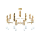 Modern 12-Heads Gold Bamboo Chandelier With Sputnik Design