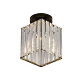 Modern Black Cube Flushmount Lighting With Clear Glass For Hallway - 1 Bulb Flush Mount Fixture