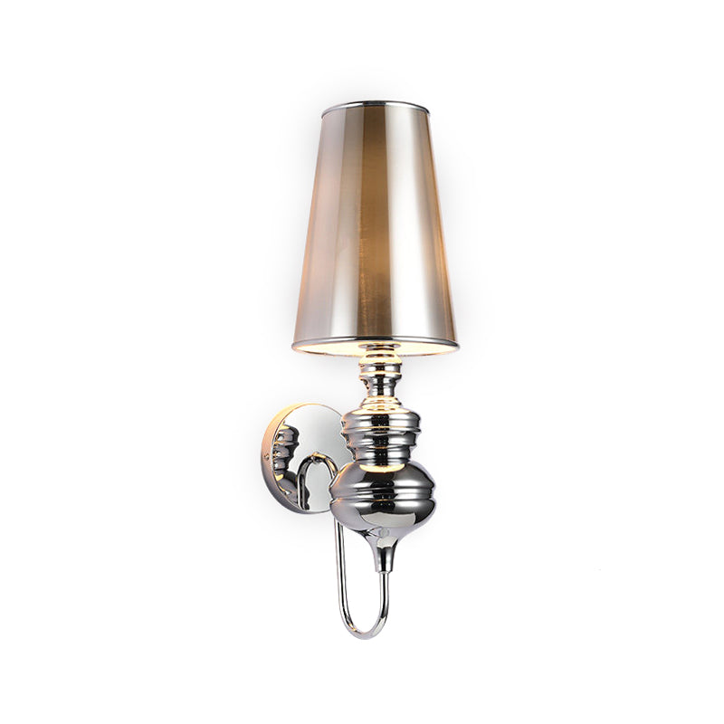 Contemporary Fabric Barrel Wall Mount Light - Bedroom Sconce (Black/Silver/White)