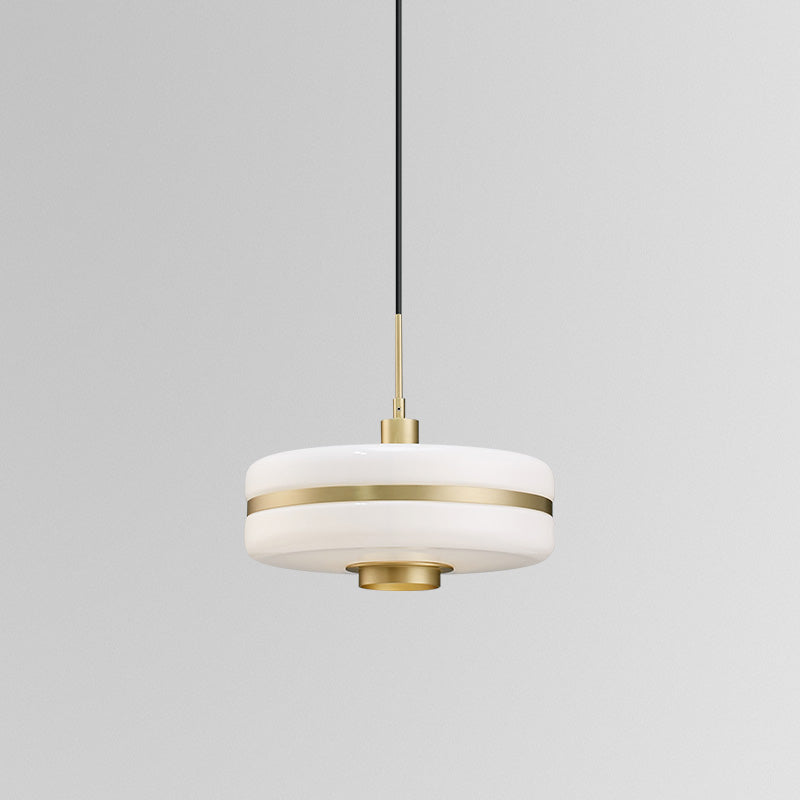 Modern Gold And White Glass Pendant Light For Living Room Ceiling