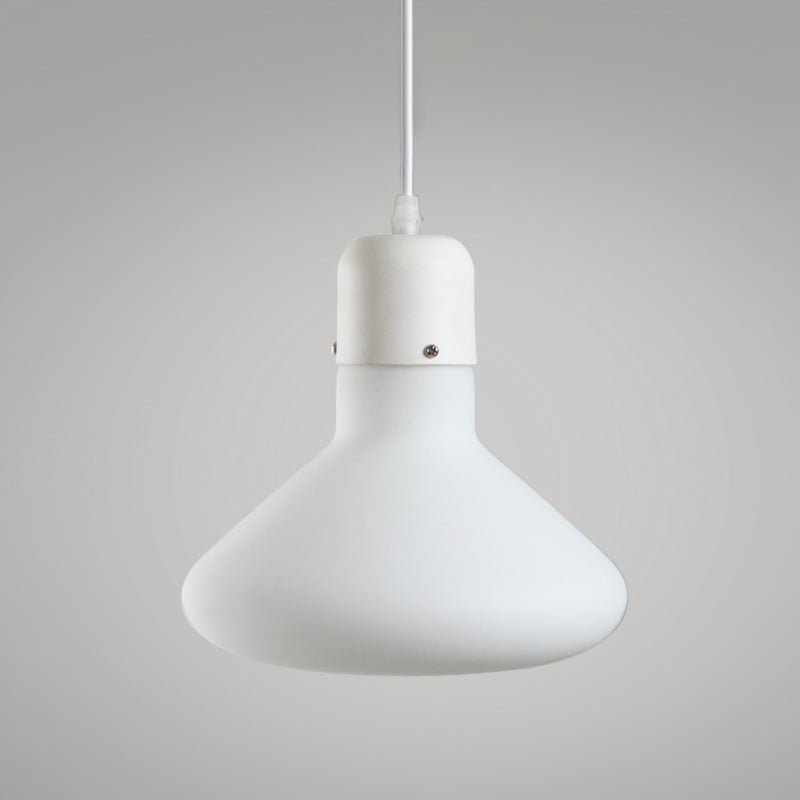 White Dining Room Pendant Light With Stylish Glass Design