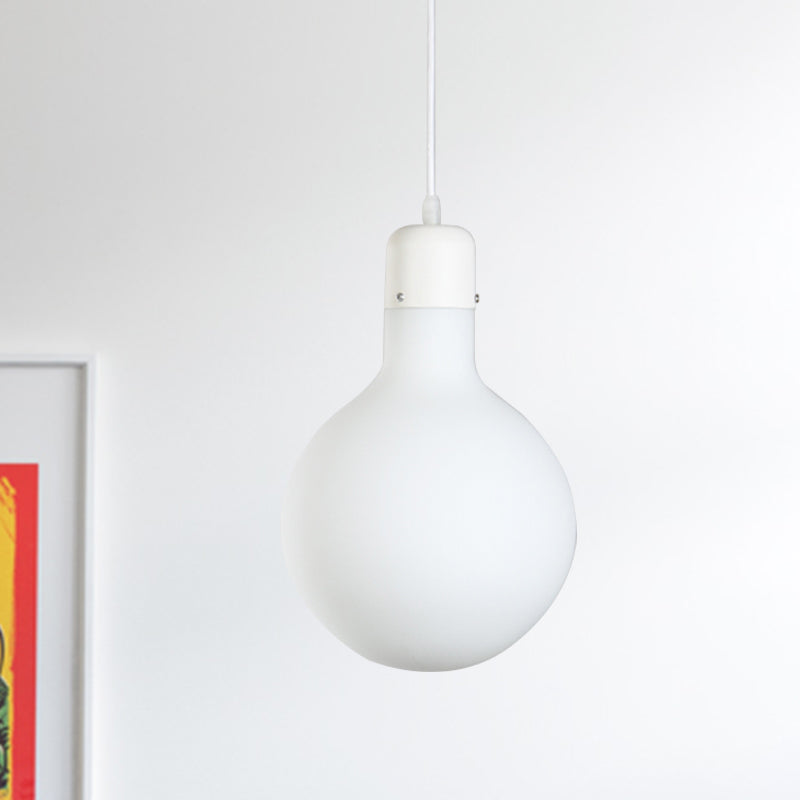 White Dining Room Pendant Light With Stylish Glass Design / Globe