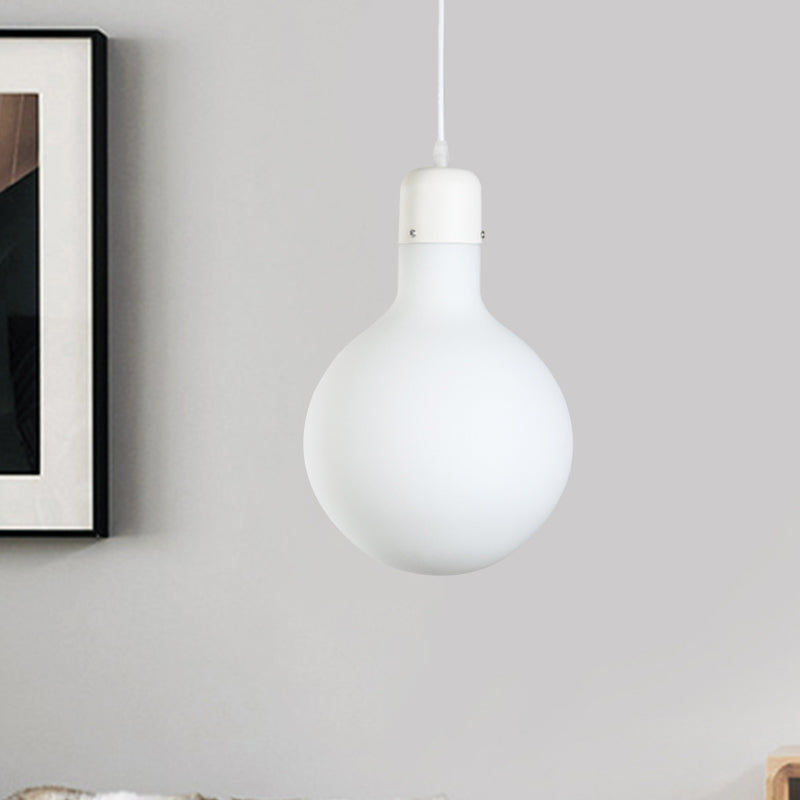 White Dining Room Pendant Light With Stylish Glass Design