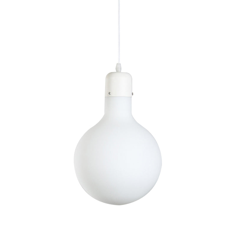 White Dining Room Pendant Light With Stylish Glass Design