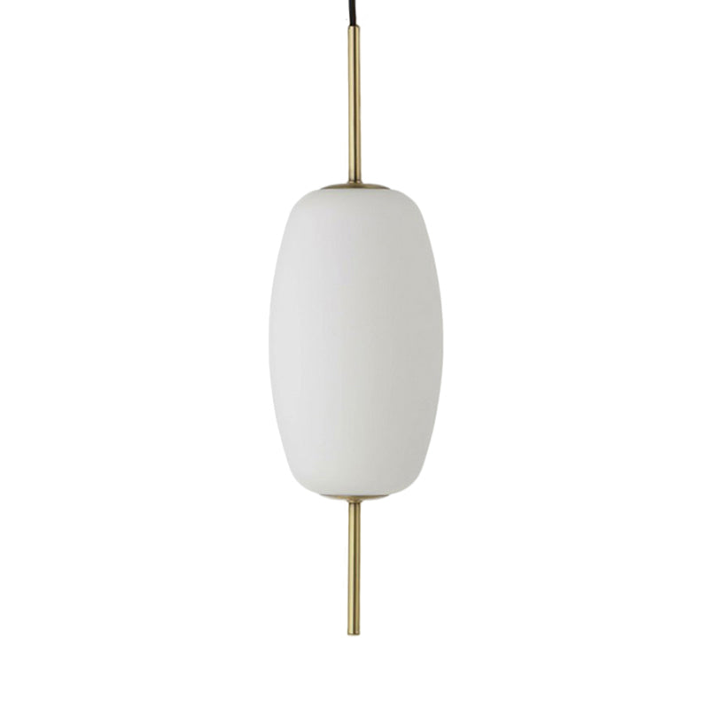 Modern White Glass Oval Pendant Light For Dining Room - 6’/8’/8.5’ Wide Hanging Ceiling