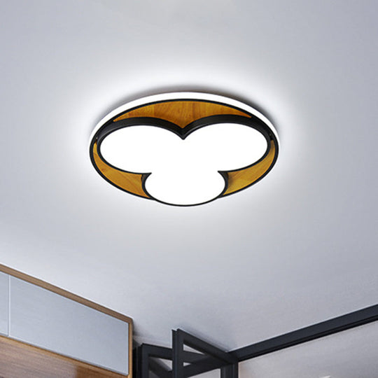 Nordic Led Flush Ceiling Light: Black/White Flower Design 16.5’/20.5’ Wide White/Warm Light