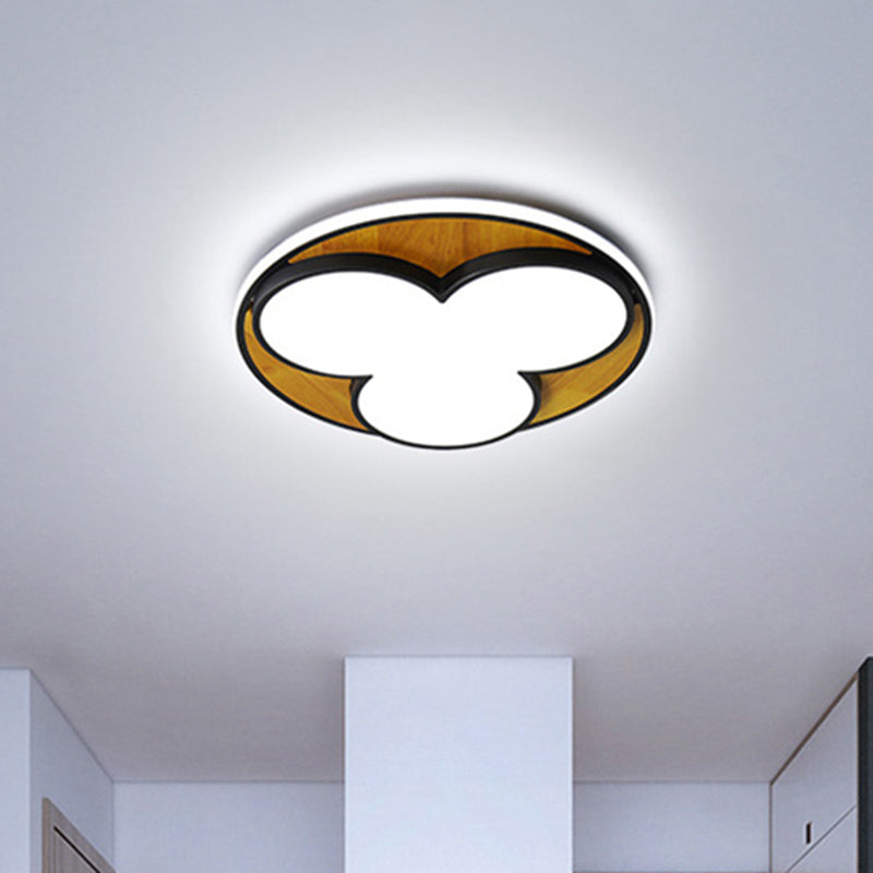 Nordic Led Flush Ceiling Light: Black/White Flower Design 16.5’/20.5’ Wide White/Warm Light