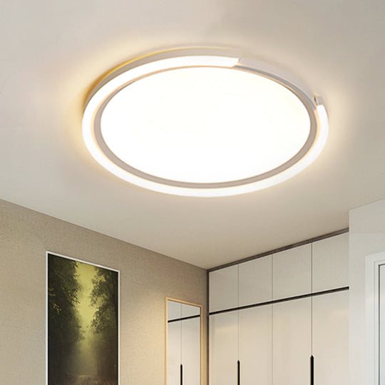 Modern Led Round Acrylic Flush Mount Lighting - 15’/18’/23’ Wide White/Black/Gold Warm Light