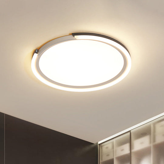 Modern Led Round Acrylic Flush Mount Lighting - 15’/18’/23’ Wide White/Black/Gold Warm Light