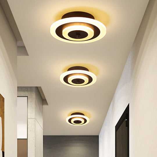 Led Corridor Ceiling Lamp - Modern Flushmount Lighting In White/Coffee With Warm/White/Natural