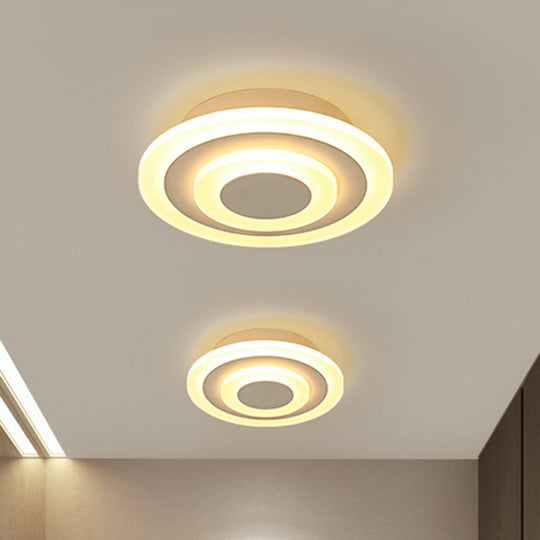 Led Corridor Ceiling Lamp - Modern Flushmount Lighting In White/Coffee With Warm/White/Natural